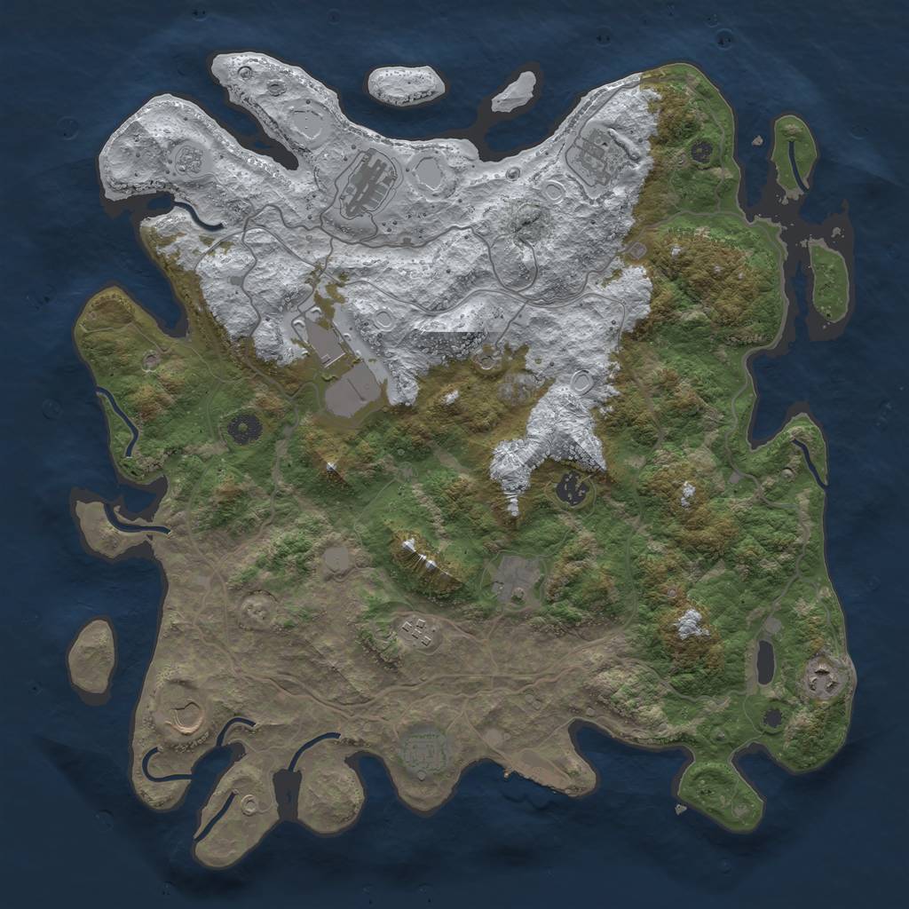 Rust Map: Procedural Map, Size: 4250, Seed: 6414038, 17 Monuments