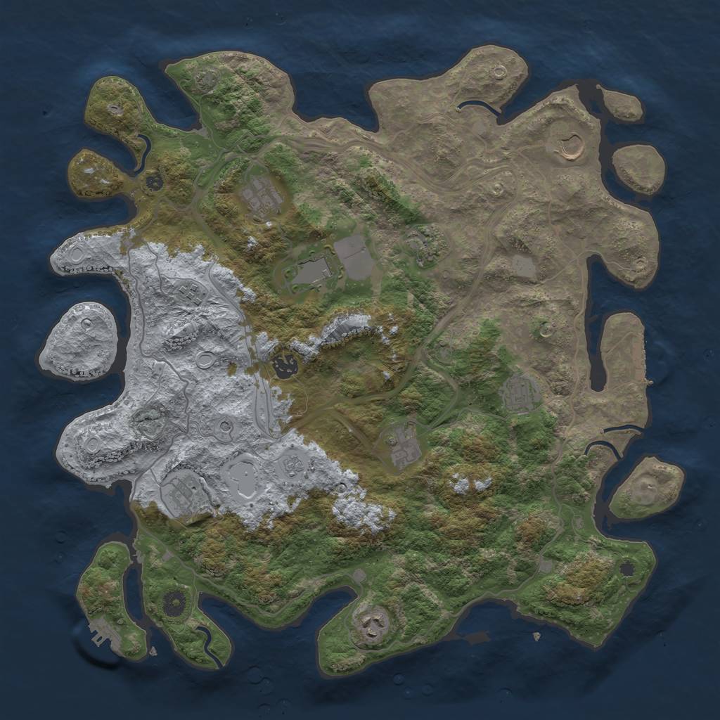 Rust Map: Procedural Map, Size: 4250, Seed: 1540683, 18 Monuments