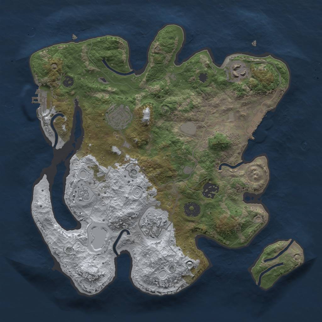 Rust Map: Procedural Map, Size: 3000, Seed: 189, 13 Monuments