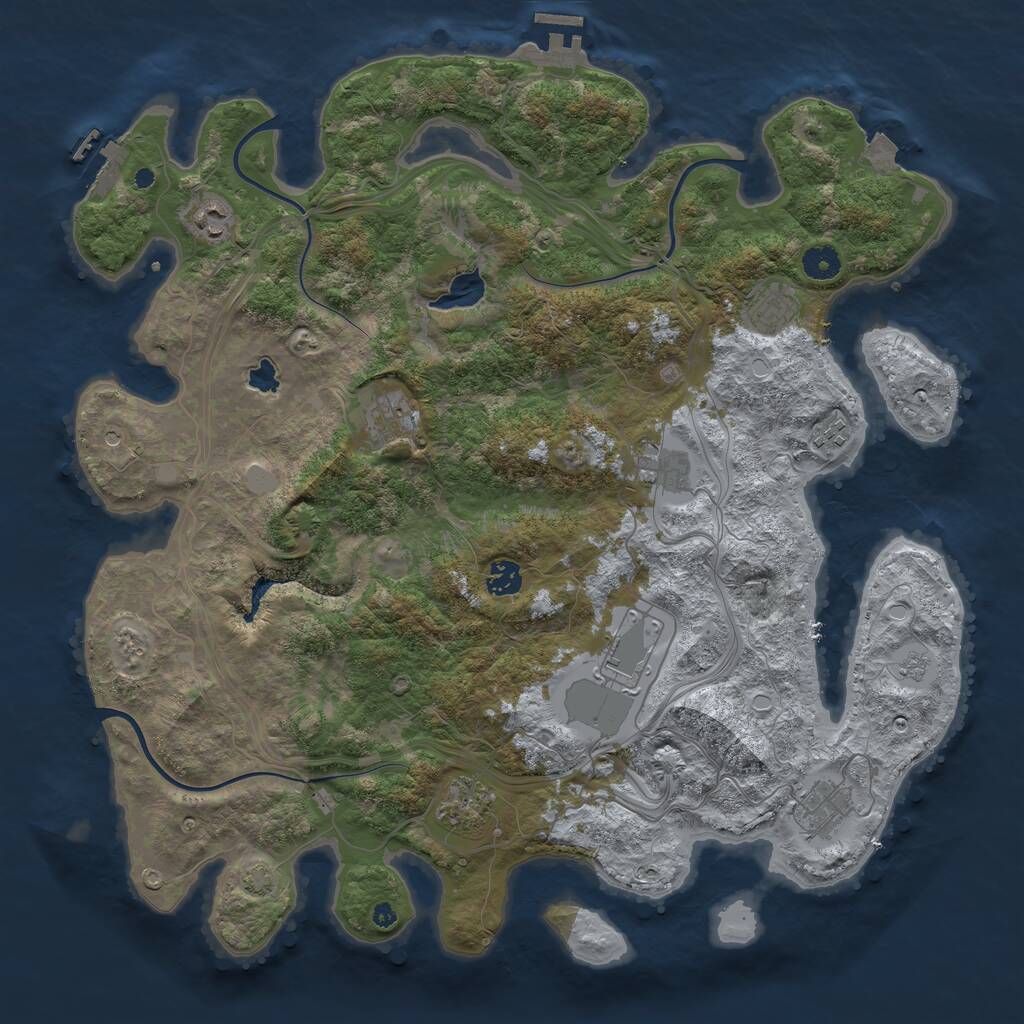 Rust Map: Procedural Map, Size: 4250, Seed: 4093423, 15 Monuments