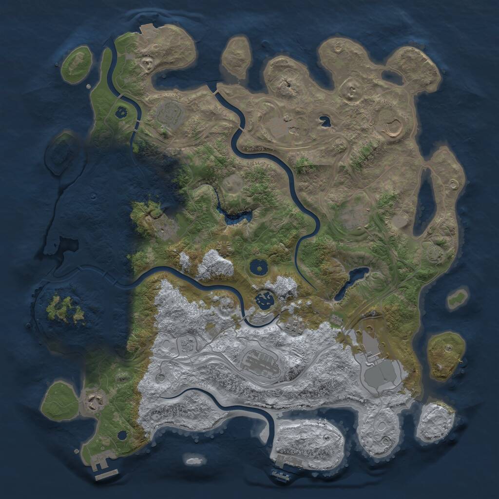 Rust Map: Procedural Map, Size: 4250, Seed: 582748, 16 Monuments