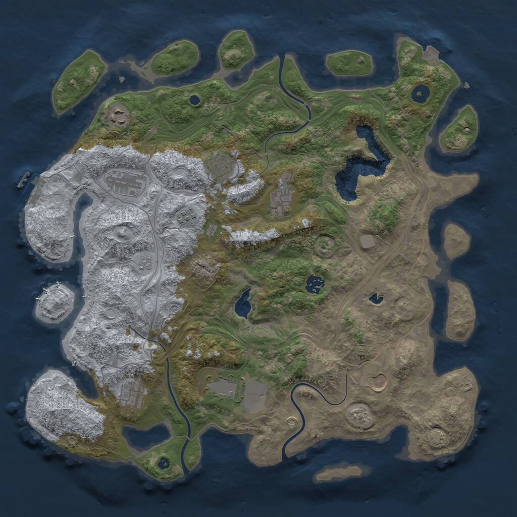 Rust Map: Procedural Map, Size: 4250, Seed: 264435, 14 Monuments