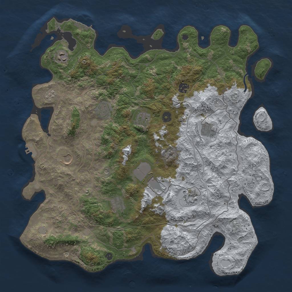 Rust Map: Procedural Map, Size: 4250, Seed: 3220840, 19 Monuments