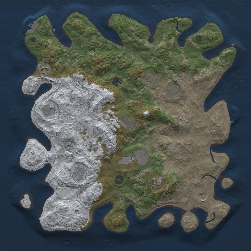Rust Map: Procedural Map, Size: 4250, Seed: 1737249, 20 Monuments