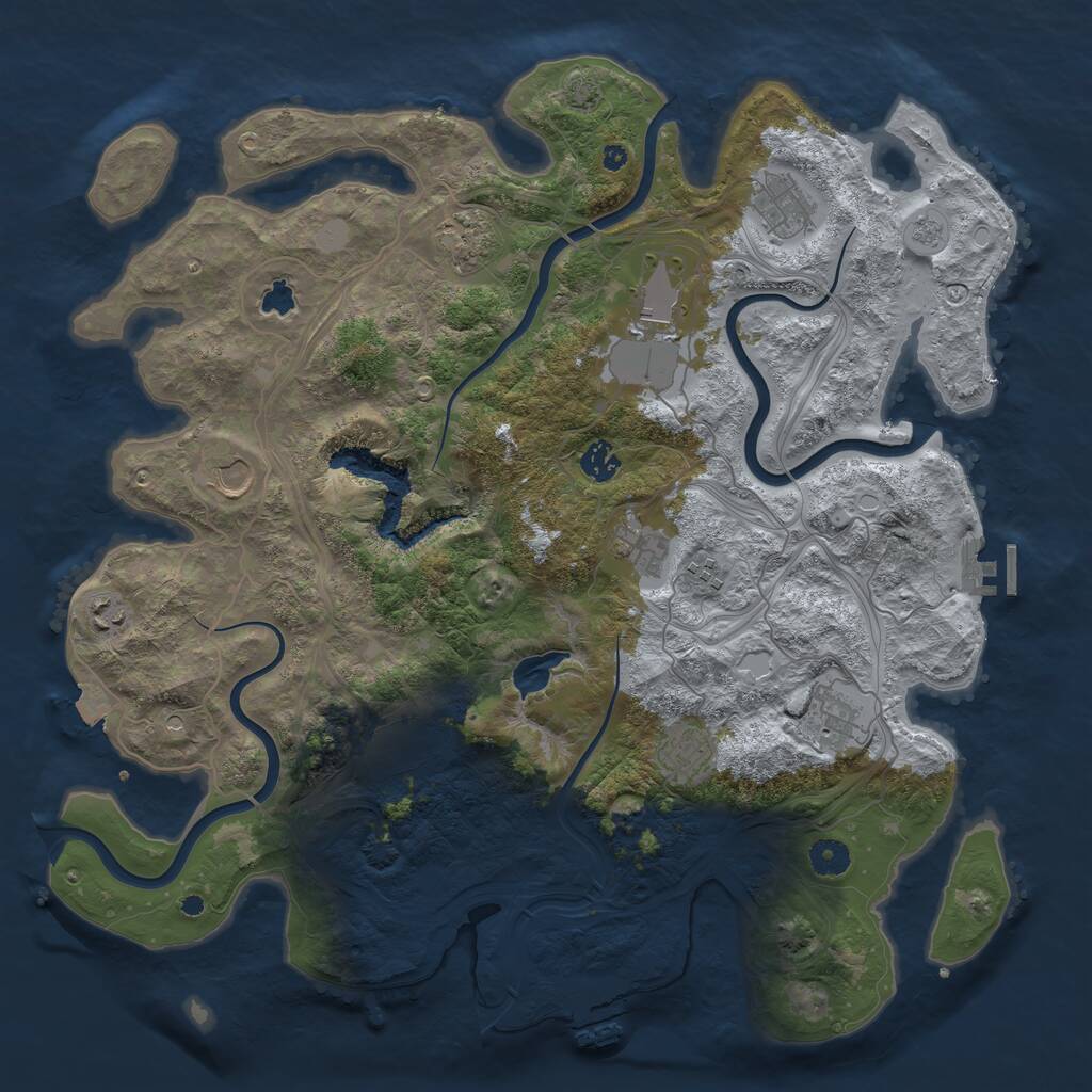 Rust Map: Procedural Map, Size: 4250, Seed: 1305349, 17 Monuments
