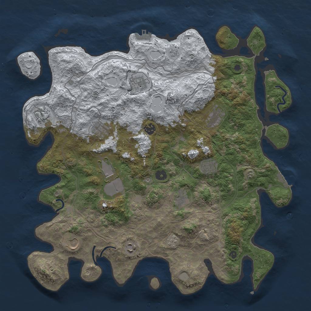 Rust Map: Procedural Map, Size: 4250, Seed: 2647732, 20 Monuments