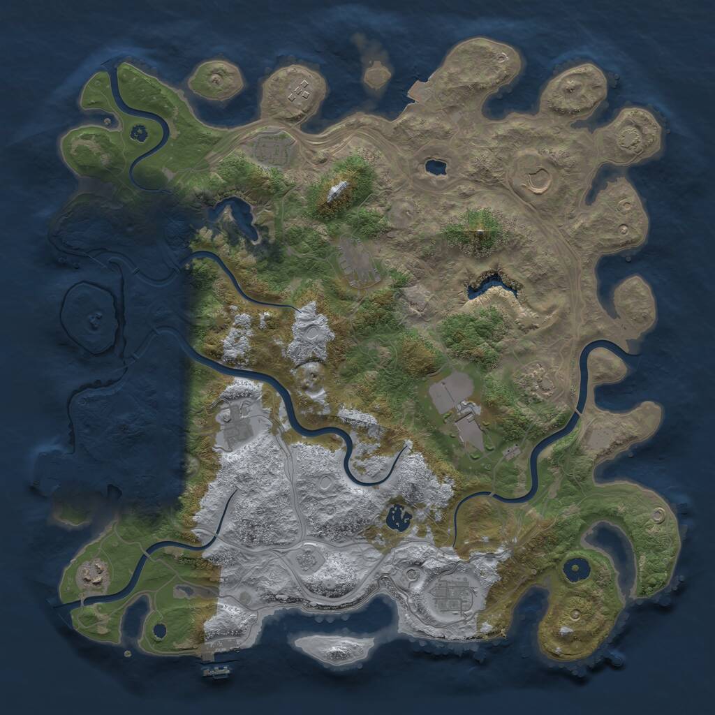 Rust Map: Procedural Map, Size: 4250, Seed: 2404355, 16 Monuments