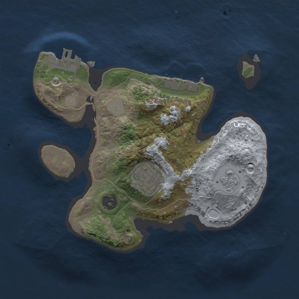 Rust Map: Procedural Map, Size: 2000, Seed: 28166, 9 Monuments