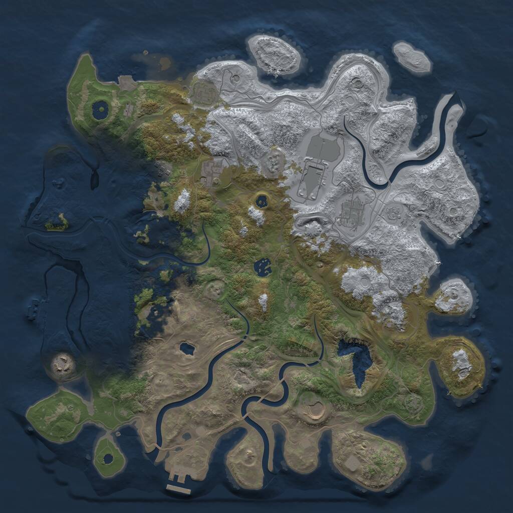 Rust Map: Procedural Map, Size: 4250, Seed: 5613364, 16 Monuments