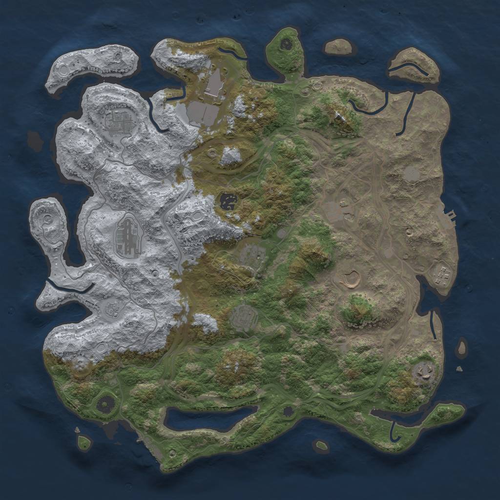 Rust Map: Procedural Map, Size: 4250, Seed: 4604498, 19 Monuments