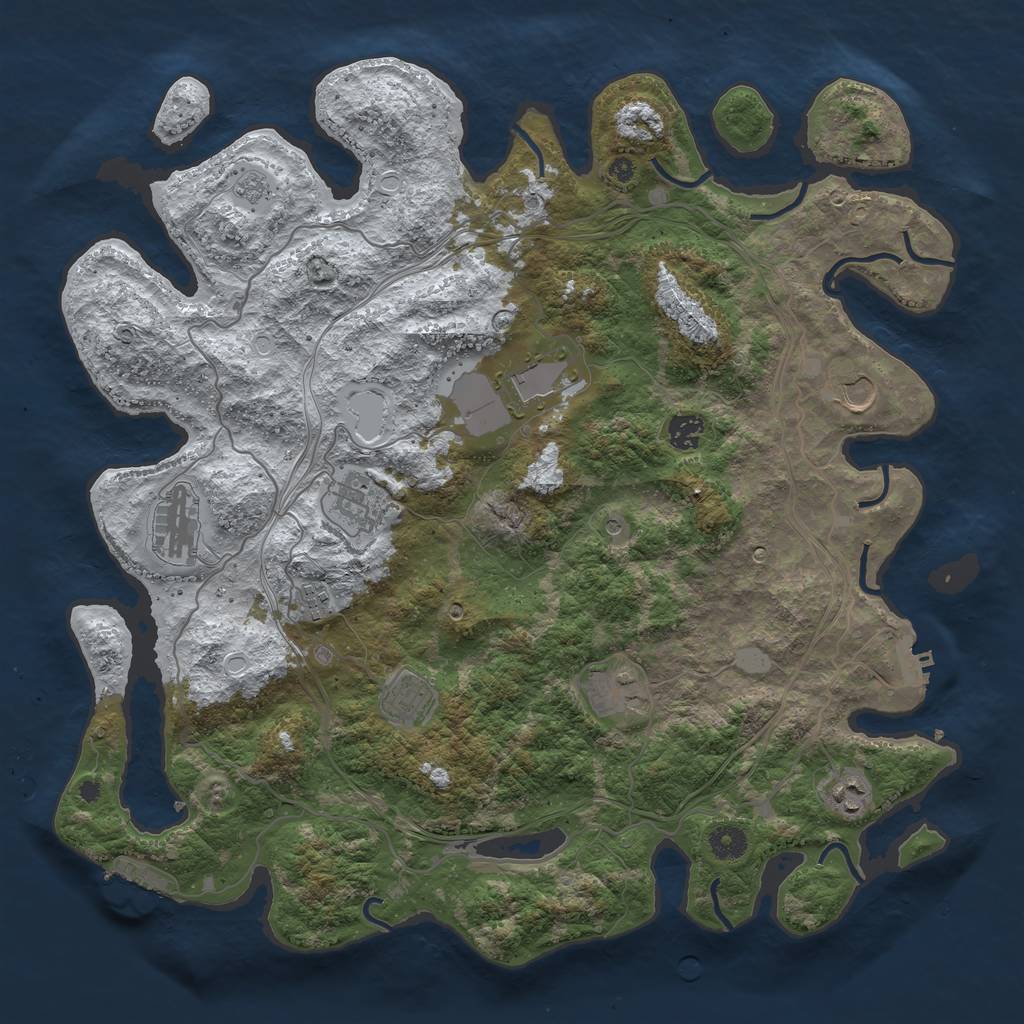 Rust Map: Procedural Map, Size: 4250, Seed: 539063, 18 Monuments
