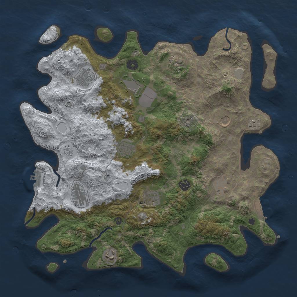 Rust Map: Procedural Map, Size: 3950, Seed: 982058367, 20 Monuments