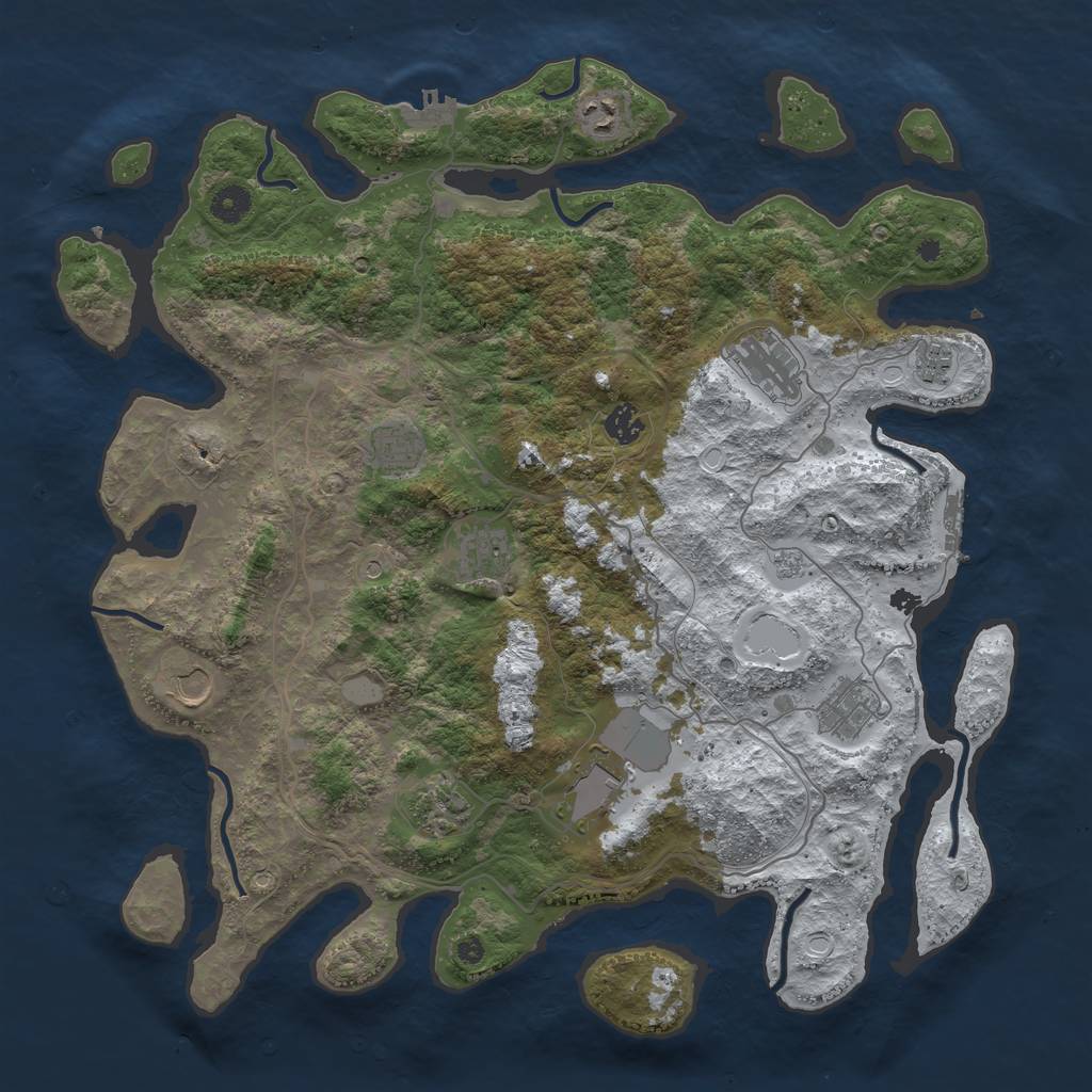 Rust Map: Procedural Map, Size: 4250, Seed: 5582391, 19 Monuments