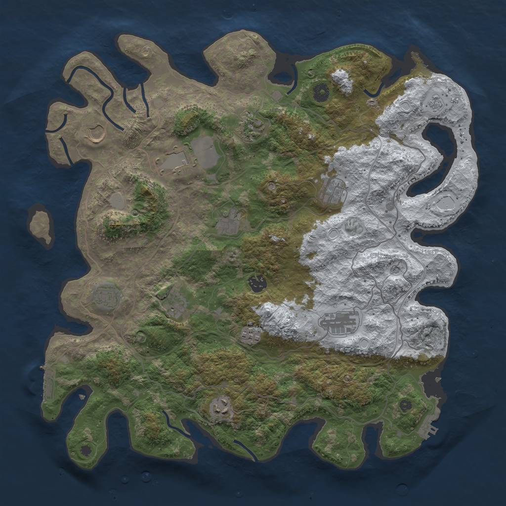 Rust Map: Procedural Map, Size: 4250, Seed: 3046411, 20 Monuments