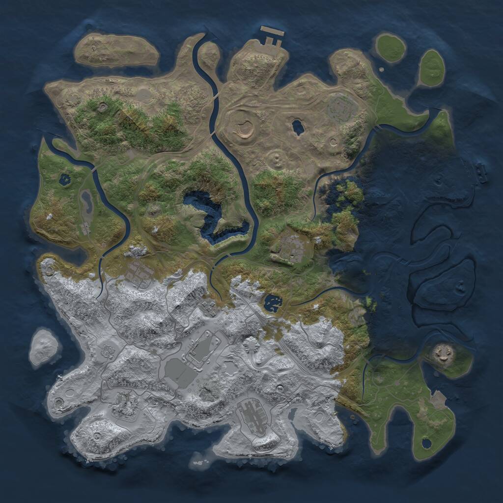 Rust Map: Procedural Map, Size: 4250, Seed: 886051, 16 Monuments