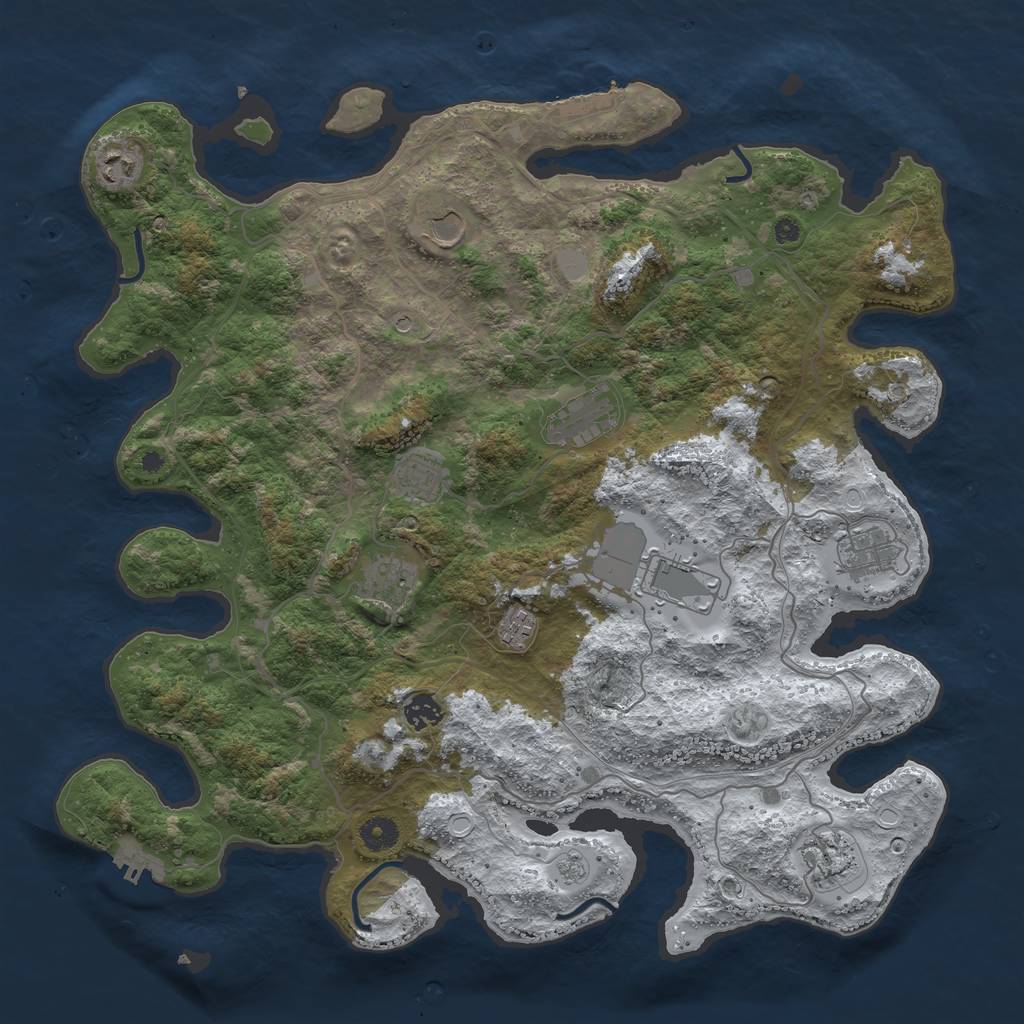 Rust Map: Procedural Map, Size: 4250, Seed: 4450193, 19 Monuments