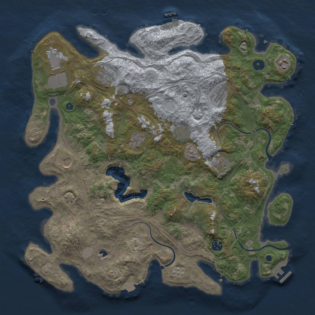 Rust Map: Procedural Map, Size: 4250, Seed: 6416914, 16 Monuments