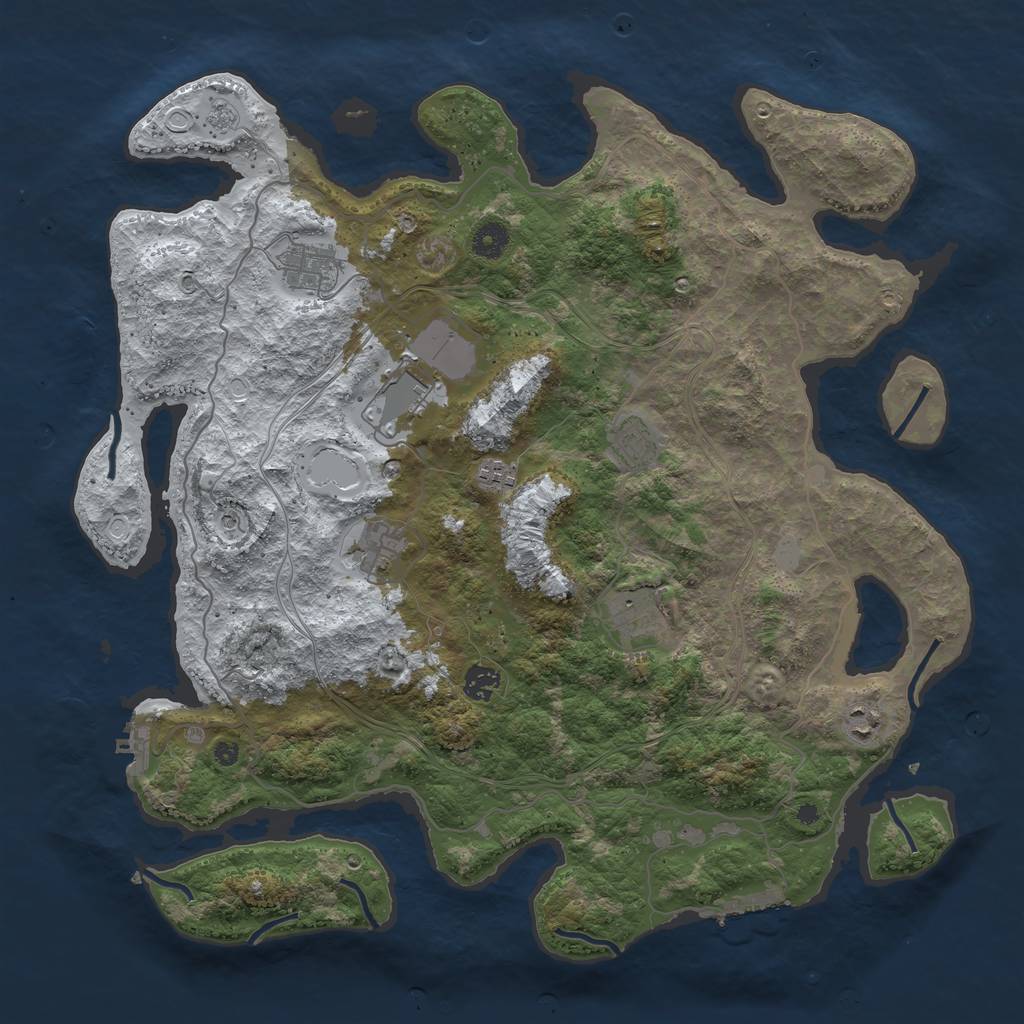 Rust Map: Procedural Map, Size: 4250, Seed: 5081768, 17 Monuments
