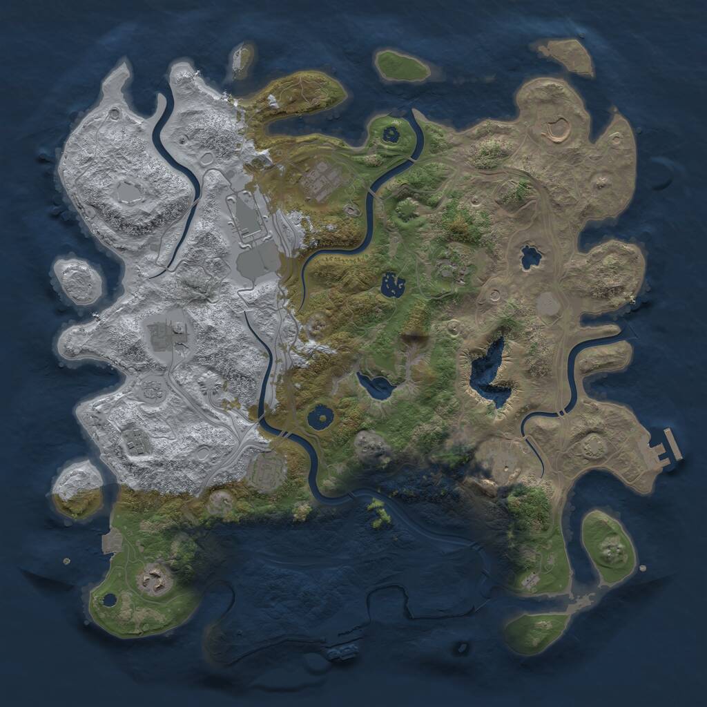 Rust Map: Procedural Map, Size: 4250, Seed: 710507, 16 Monuments