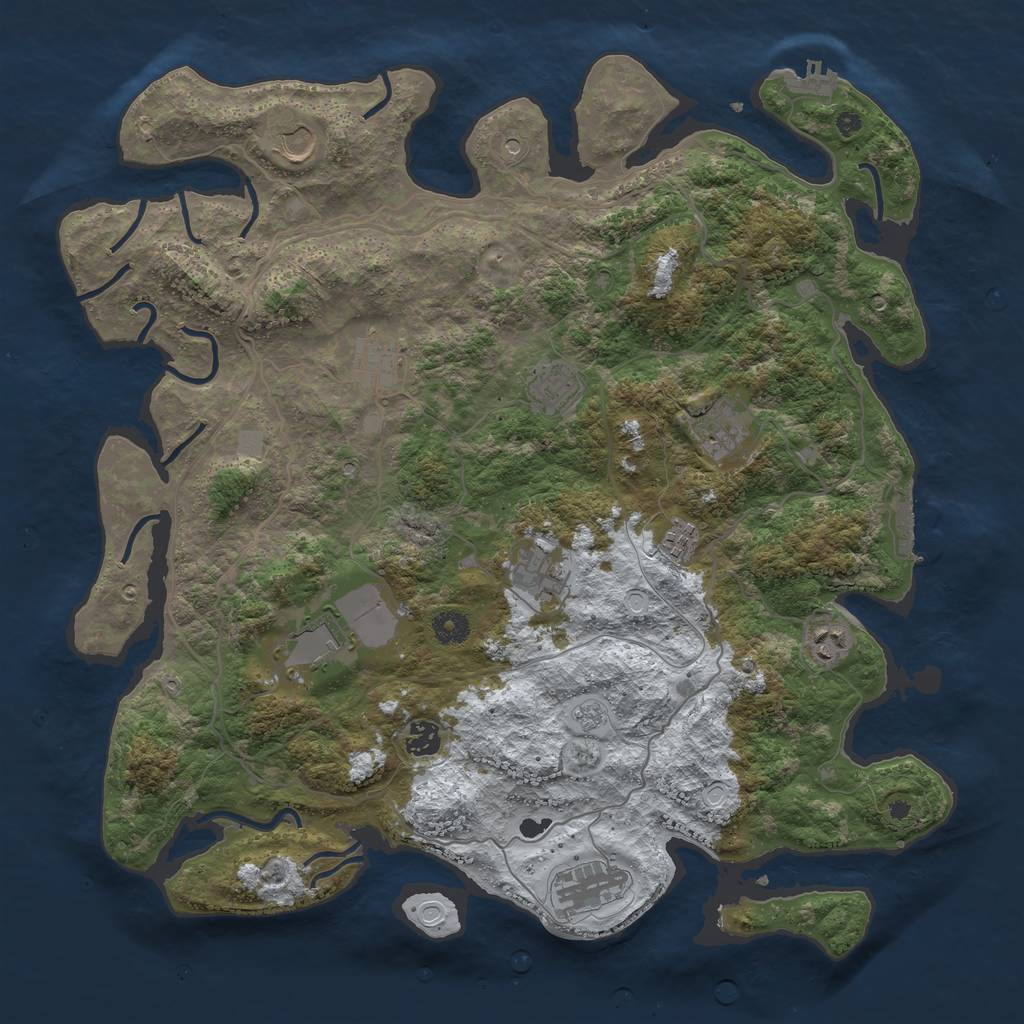 Rust Map: Procedural Map, Size: 4250, Seed: 6163072, 19 Monuments