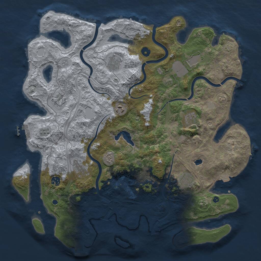 Rust Map: Procedural Map, Size: 4250, Seed: 1911980, 15 Monuments