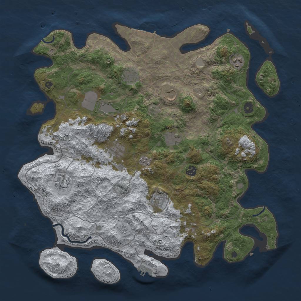 Rust Map: Procedural Map, Size: 4250, Seed: 267638, 19 Monuments
