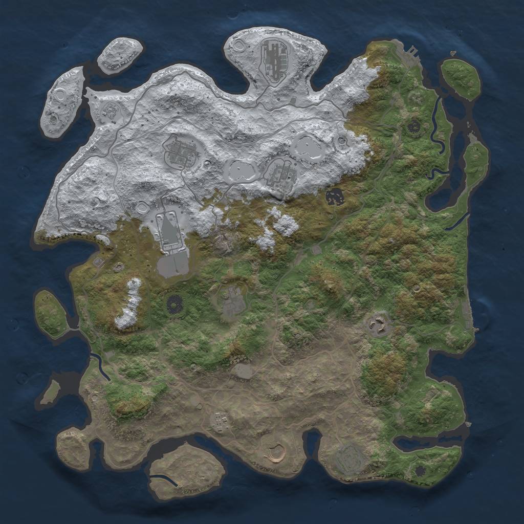Rust Map: Procedural Map, Size: 4250, Seed: 5158865, 19 Monuments
