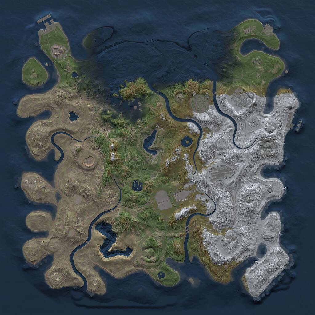 Rust Map: Procedural Map, Size: 4250, Seed: 2823141, 16 Monuments