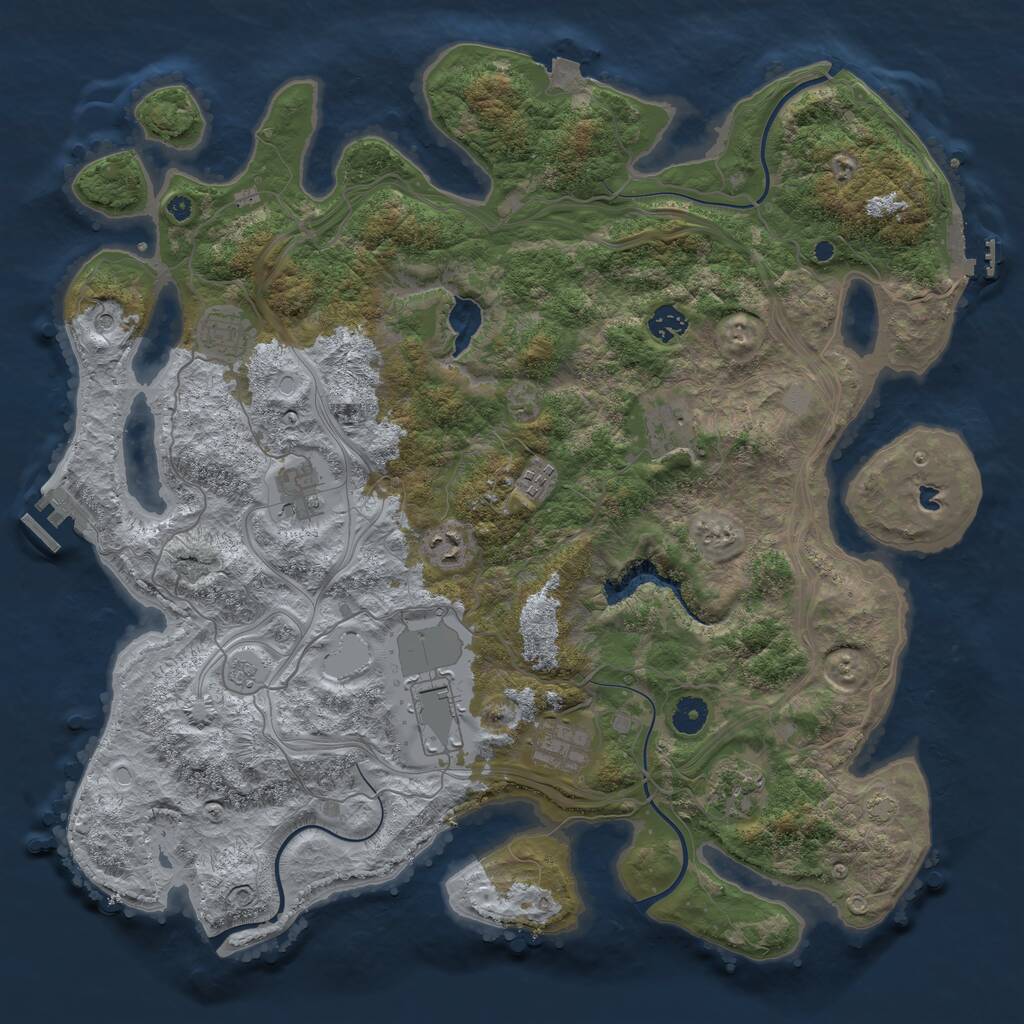 Rust Map: Procedural Map, Size: 4250, Seed: 6291390, 15 Monuments