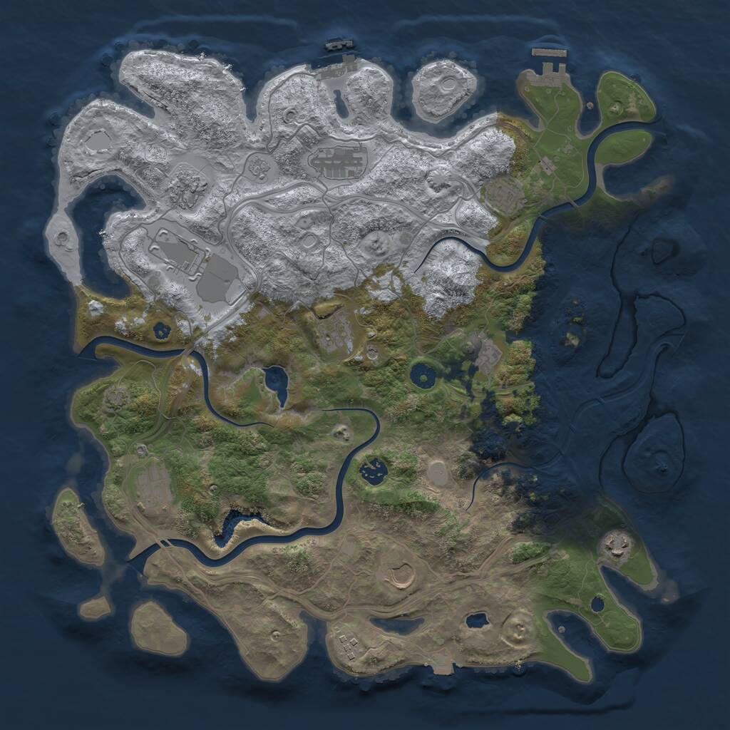Rust Map: Procedural Map, Size: 4250, Seed: 3356251, 17 Monuments