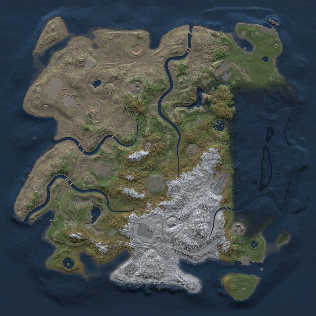 Rust Map: Procedural Map, Size: 4250, Seed: 4148727, 17 Monuments