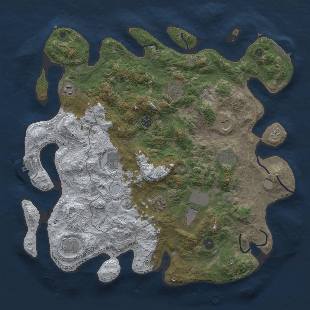 Rust Map: Procedural Map, Size: 4250, Seed: 5800002, 19 Monuments