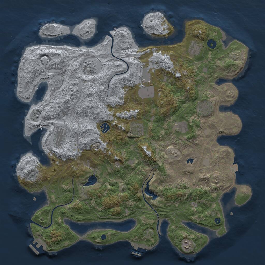 Rust Map: Procedural Map, Size: 4250, Seed: 6129333, 16 Monuments
