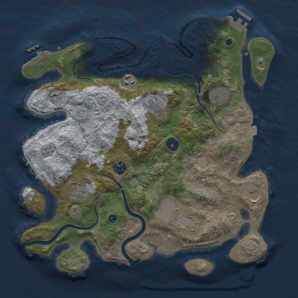 Rust Map: Procedural Map, Size: 3600, Seed: 1324, 14 Monuments