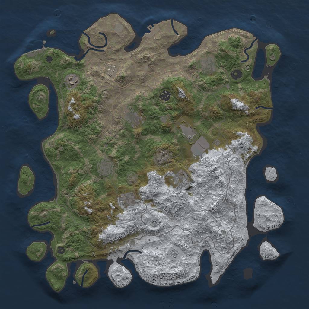 Rust Map: Procedural Map, Size: 4250, Seed: 2924476, 18 Monuments
