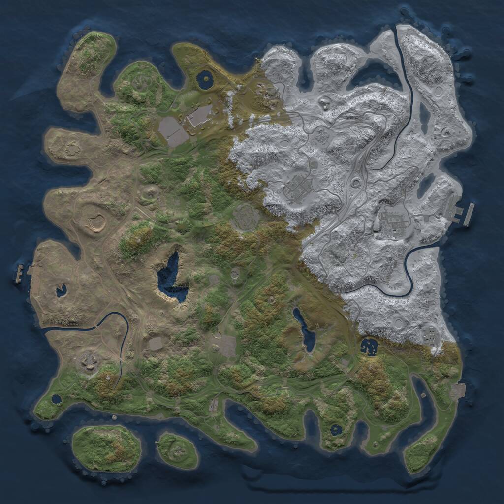 Rust Map: Procedural Map, Size: 4250, Seed: 3918032, 16 Monuments