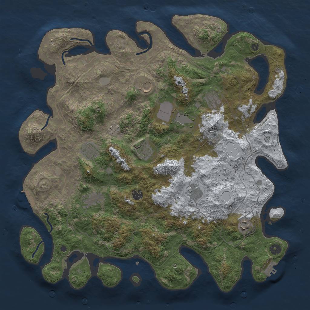 Rust Map: Procedural Map, Size: 4250, Seed: 739804, 19 Monuments