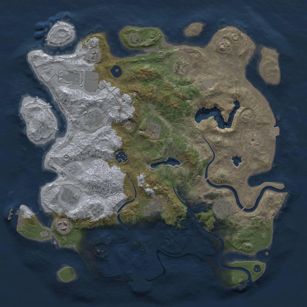 Rust Map: Procedural Map, Size: 4000, Seed: 5353151, 16 Monuments