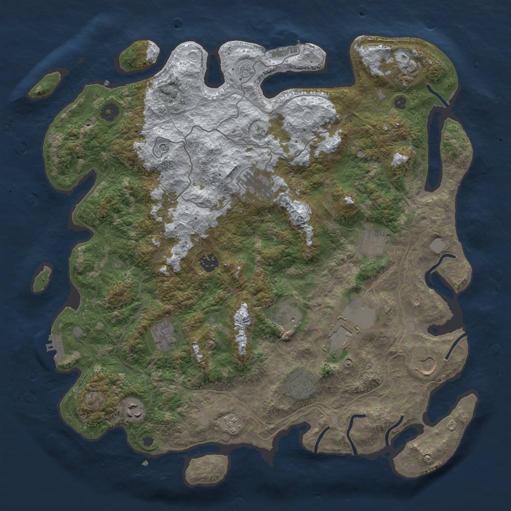 Rust Map: Procedural Map, Size: 4250, Seed: 1217216, 20 Monuments