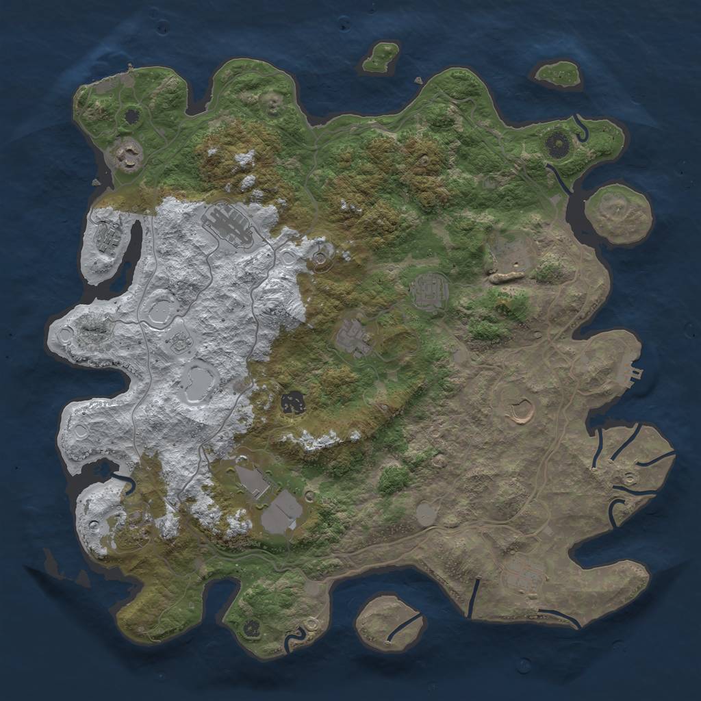Rust Map: Procedural Map, Size: 4250, Seed: 3363983, 20 Monuments