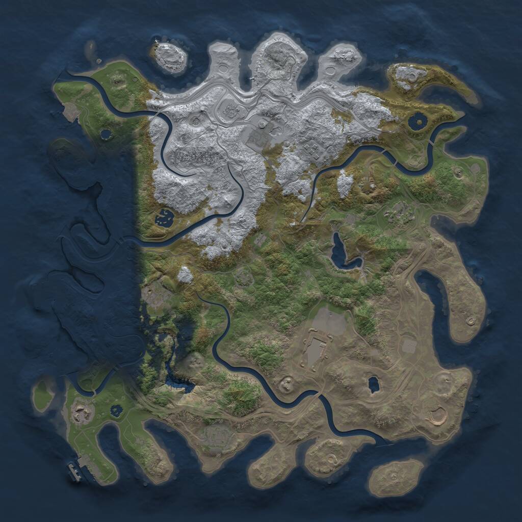 Rust Map: Procedural Map, Size: 4250, Seed: 1085874, 15 Monuments