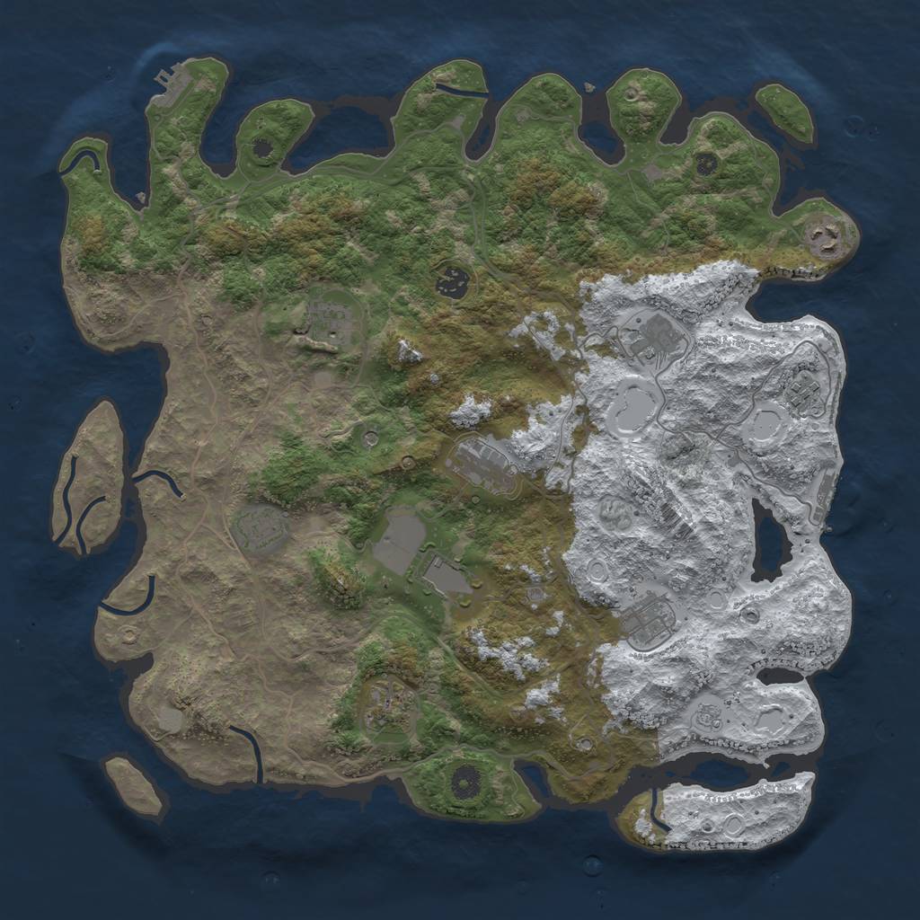 Rust Map: Procedural Map, Size: 4250, Seed: 3775067, 19 Monuments