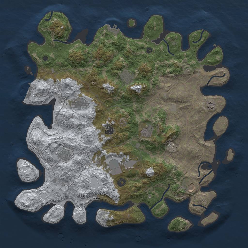 Rust Map: Procedural Map, Size: 4250, Seed: 84588, 18 Monuments