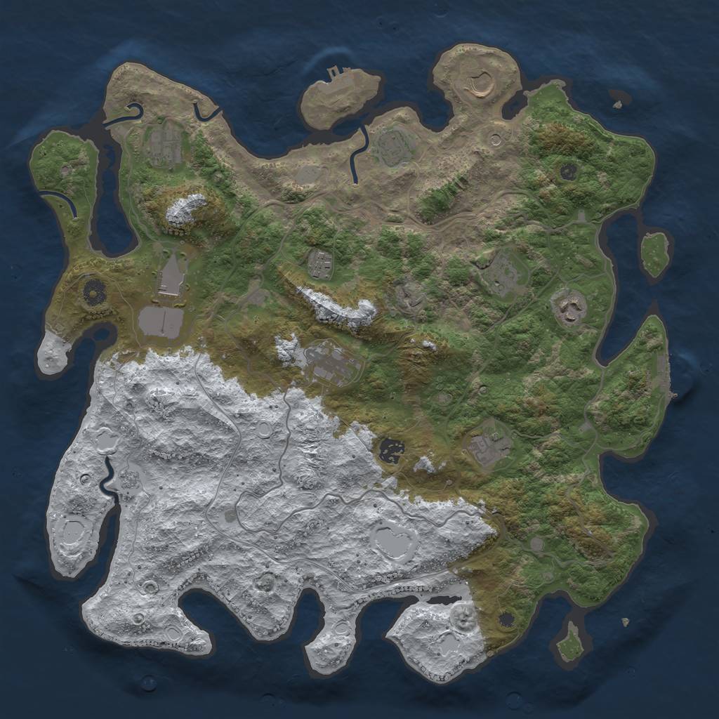 Rust Map: Procedural Map, Size: 4250, Seed: 4989178, 19 Monuments