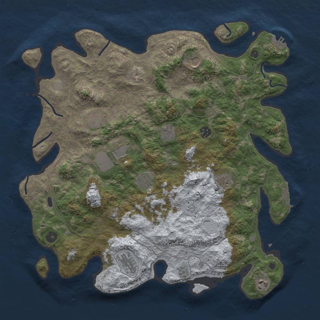 Rust Map: Procedural Map, Size: 4250, Seed: 3418, 19 Monuments