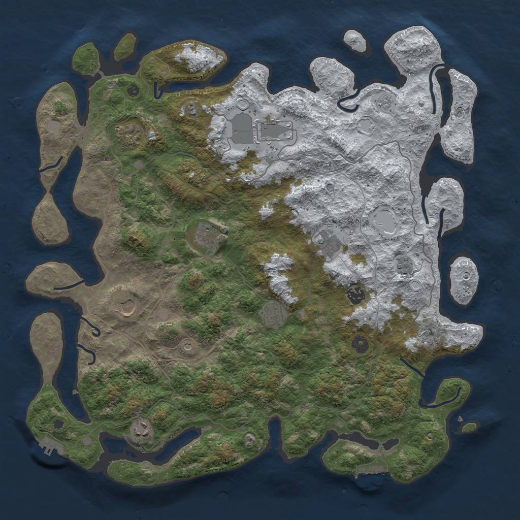 Rust Map: Procedural Map, Size: 4500, Seed: 546496, 18 Monuments