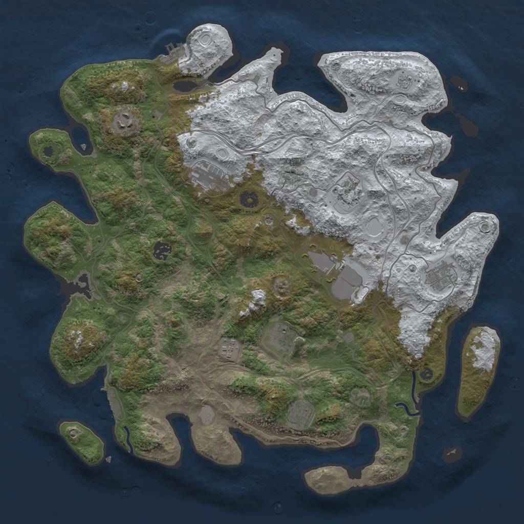 Rust Map: Procedural Map, Size: 4250, Seed: 4762095, 18 Monuments