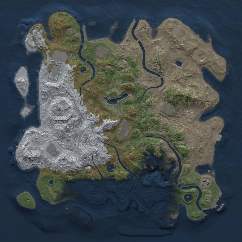 Rust Map: Procedural Map, Size: 4250, Seed: 3594401, 16 Monuments