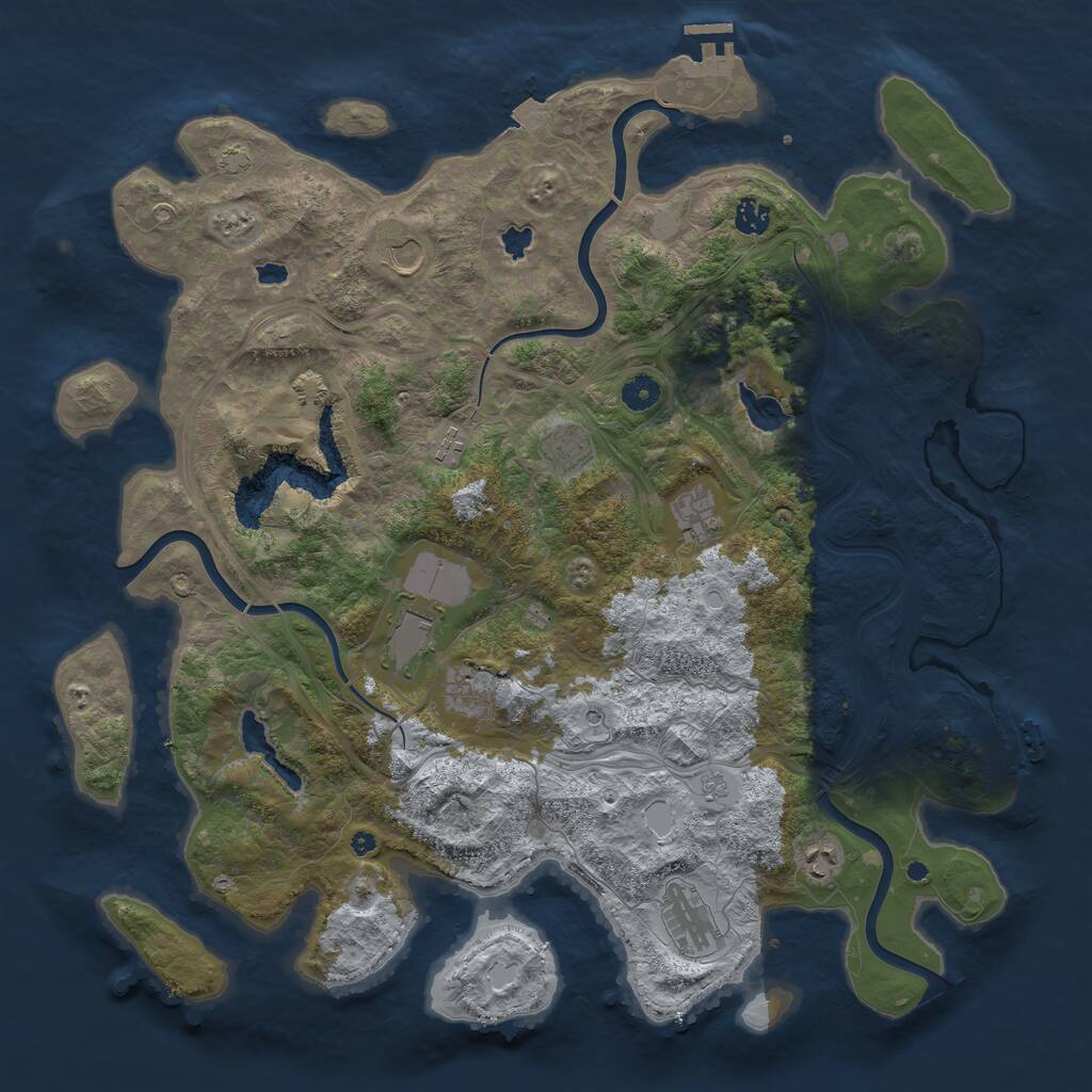 Rust Map: Procedural Map, Size: 4500, Seed: 2366458, 15 Monuments