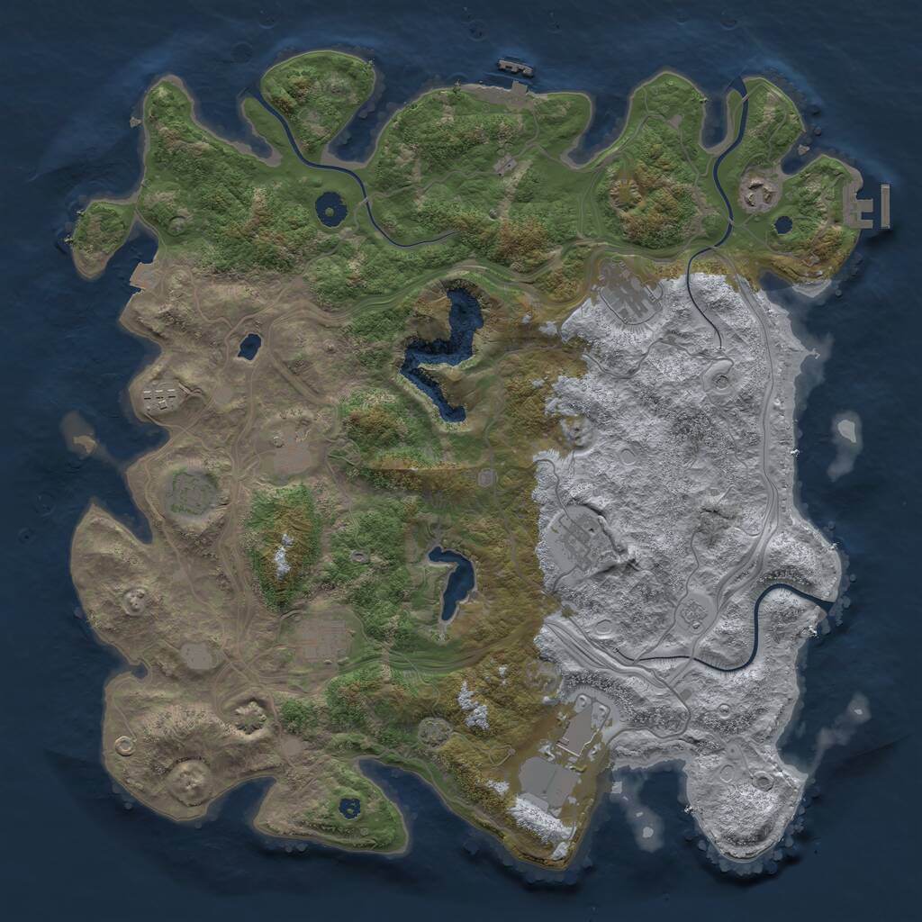Rust Map: Procedural Map, Size: 4250, Seed: 3265986, 14 Monuments